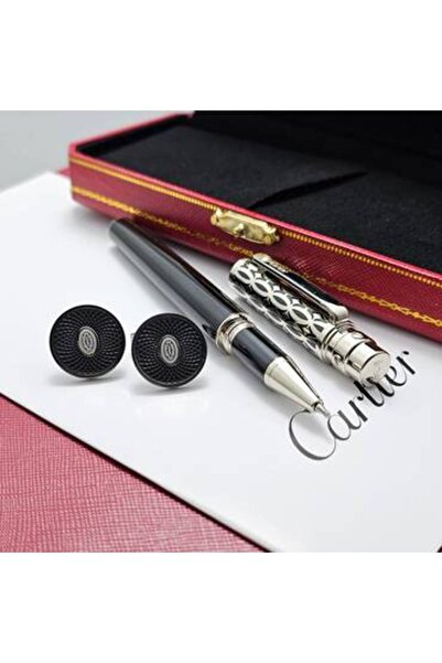 Cartier قلم كارتير لويس بنقوش هندسية مفرغة مع كبك كارتير دائري
