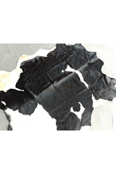 ŞAHMERDANOĞLU 140x178 cm Natürel Siyah-Beyaz Dana Derisi,İnek Postu Salon Hal...