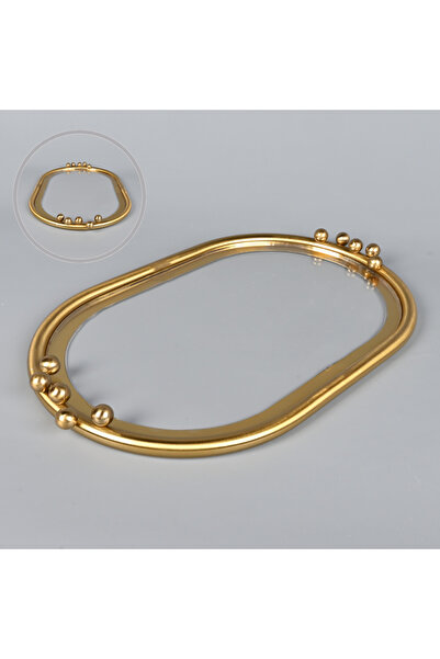 Generic Oval serving tray made of clear acrylic with a copper steel frame, 45...