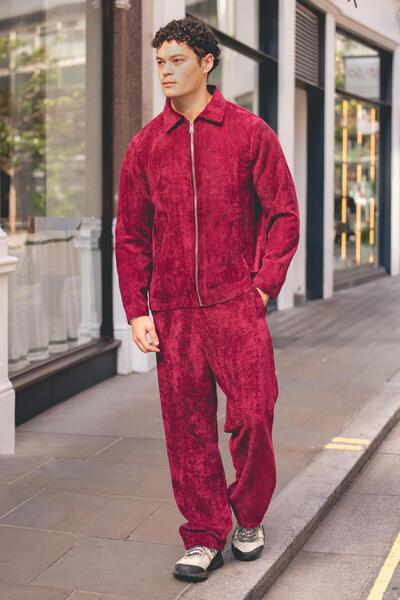 Rocqerx X-3002 Zippered Lined Jacket Elastic Waist Trousers Corded Fabric Vel...