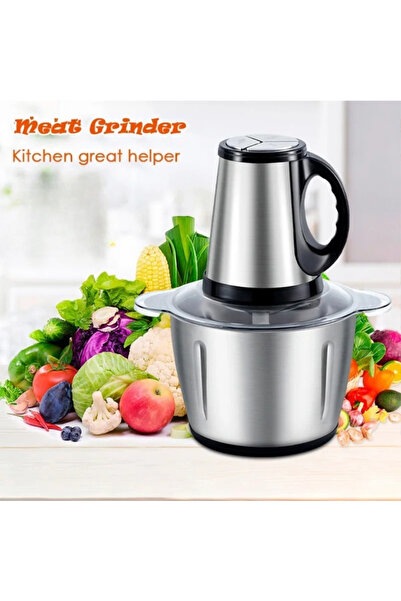 Generic 2L Electric Food Chopper 500W Stainless Steel Bowl 2 Speed Push Button