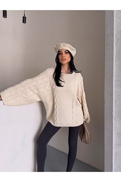 erki triko Hair Knitting Wide Sleeve Oversized Sweater