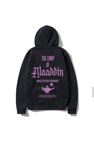 donamod Crna Aladin Štampano Oversize kroj muška majica sa kapuljačom benisen...