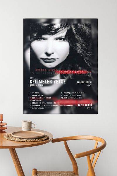 postercraft Şebnem Ferah Kelimeler Yetse Albüm Tasarım Modern Panel Tablo Poster