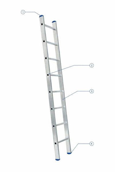 EGE AKROBAT 2 Metre 6 Basamak Postacı Merdiveni | Tek Parça Alüminyum | Ptt T...