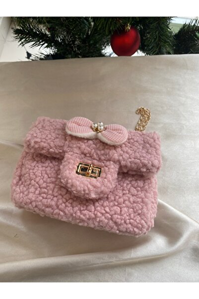 Mavi Zarafet Pembe fiyonk Kız Çocuk Çantası