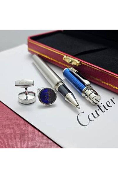 Cartier قلم كارتير سانتوس دي كارتير بالجلد والكبك