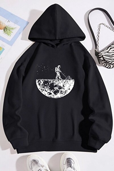 donamod Hanorac unisex cu tematică spațială KPP-negru-bahcivan