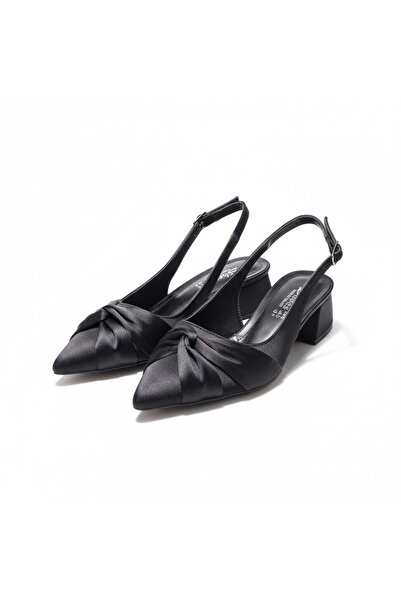 REYAN MODA büzgülü setten stiletto alçak arkası açık yeni sezon