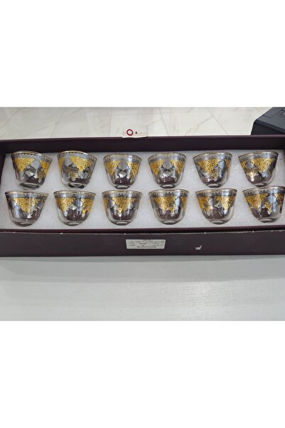 Tohfah طقم فناجين كريستال ١٢ قطعه ذهبى