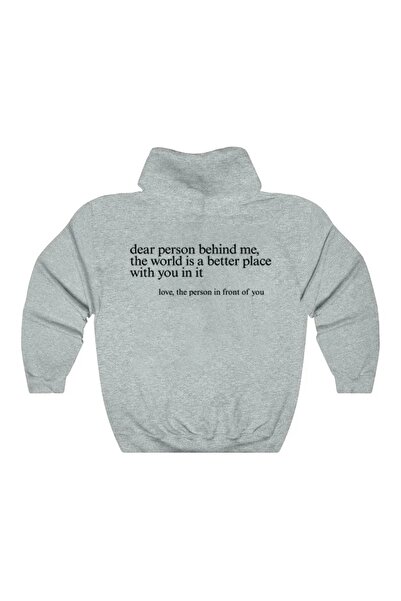donamod Grey Behind Me cu imprimeu supradimensionat Hanorac unisex tricou TYC...