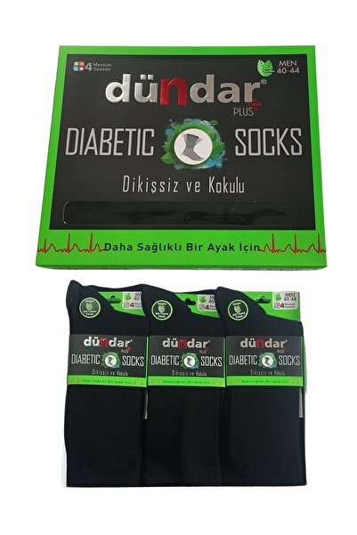 Dündar 12-Piece Men's Bamboo Diabetic Socks for 4 Seasons