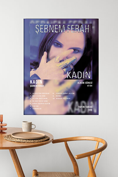 postercraft Şebnem Ferah Kadın Albüm Tasarım Modern Panel Tablo Poster