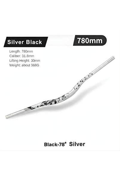tur bike LUNJE Çift Renk Gidon 780mm Silver-Black