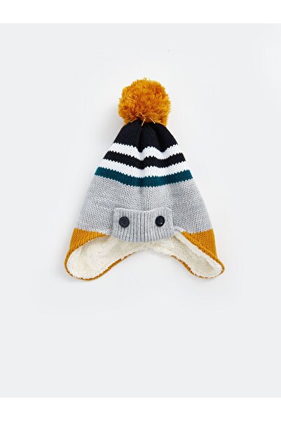 LC Waikiki Color-Blocked Pompom Boy's Beanie