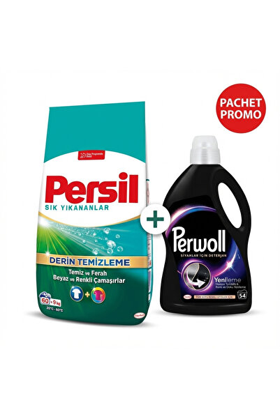 Perwoll Mega Laundry Duo: 2.97 Black + 9 kg detergent pudră