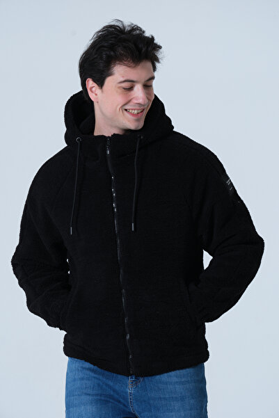 PIQUE ΑΝΔΡΙΚΟ ΠΑΛΤΟ Ανδρικό παλτό oversized από βελούδινο υλικό