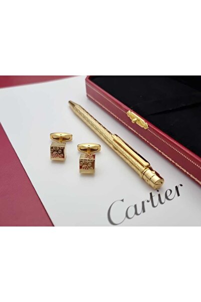 Cartier قلم كارتير لويس بنقوش هندسية مع كبك كارتير مكعب