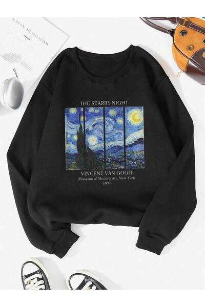 donamod Унисекс дамска/мъжка суитшърт с графичен слоган