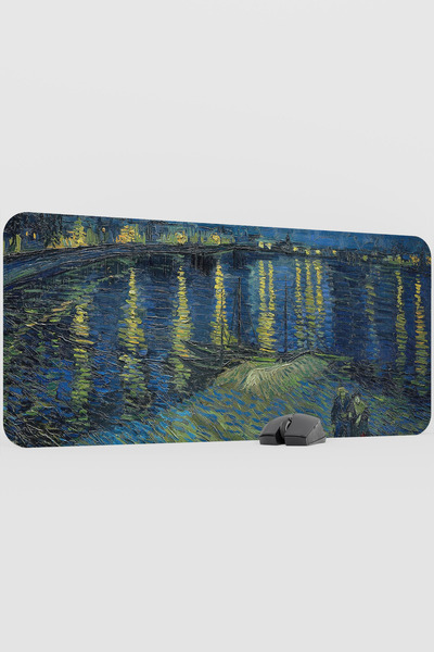 mousepad bastir Van Gogh Starry Night by the River V5 90X40 XXL Gaming Rubber...