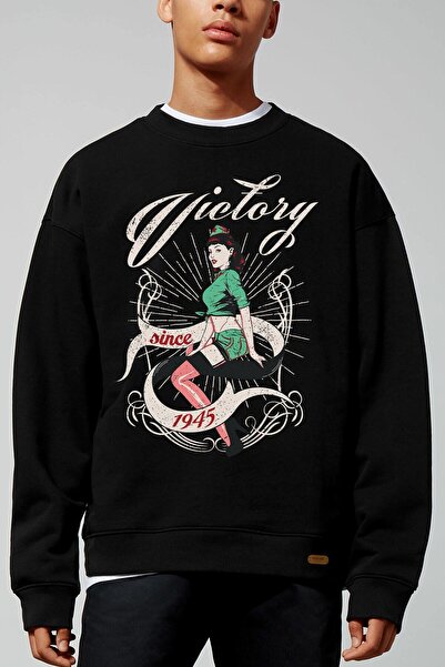 donamod Victory supradimensionat Black Swea tricou Adrift130