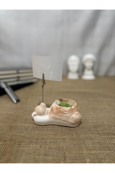 PAYATASARIM طقم مكتب من الخرسانة يتضمن حامل ملاحظات على شكل دمية دب ومشبك ورق