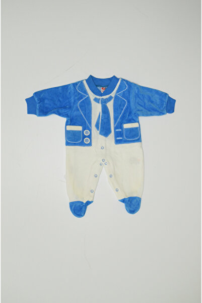 Baby Slon Kids Clup Kışlık kadife kravatlı full çıtçıt kapamalı patikli bisik...