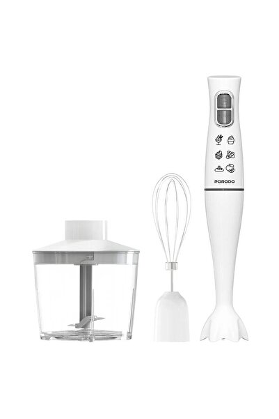 porodo خلاط يدوي لايف ستايل بقوة 300 واط مع مفرمة طعام ومضرب - وعاء سعة 500 م...