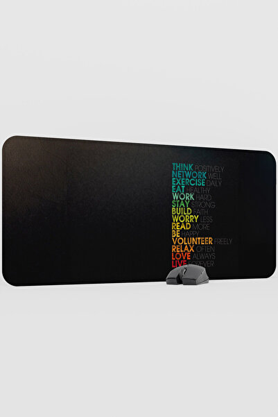 mousepad bastir Motto Slogan Motivasyon V2 90X40 XXL Gaming Rubber Non-Slip B...