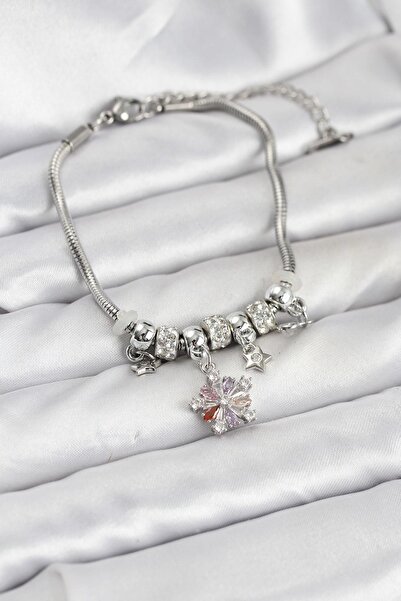 Inure Jewelry Brass Silver Color Colorful Star Charml Women's Bracelet