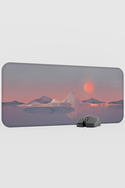 mousepad bastir Digital Glaciers and Sunset V4 70X30 XL Gaming Rubber Non-Sli...