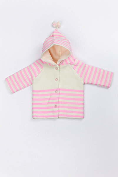 Lui Baby Newborn Hooded Knitwear Unisex Pompom Baby Cardigan 0/6 Months