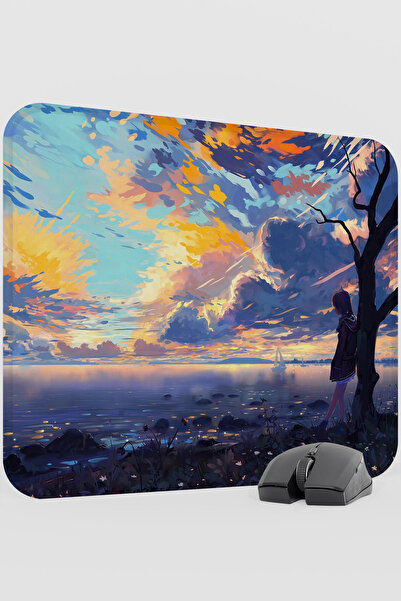 mousepad bastir Digital Painting Girl Facing the Lake V2 48X40 XL Gaming Rubb...