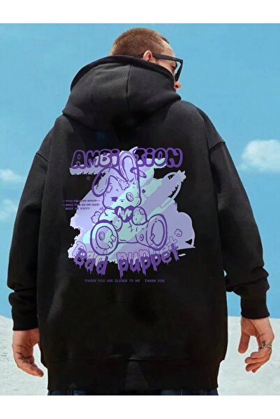 donamod سويت شيرت بغطاء للرأس بشعار ورسوم كرتونية من سلسلة Coko