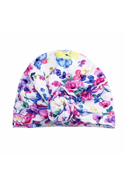 Superbaby Flowered hat in bright colors, turban type