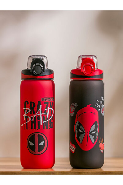 LC Waikiki زجاجة مياه مختلطة بغطاء ديدبول مطبوع سعة 630 مل