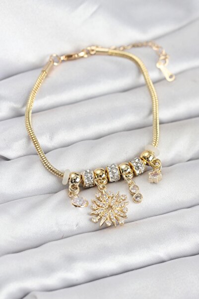 Inure Jewelry سوار نسائي ذهبي اللون من طراز بولار ستار