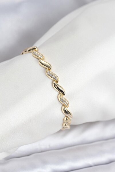 Inure Jewelry سوار نسائي من النحاس مرصع بأحجار الزركون على شكل قطرات متسلسلة ...