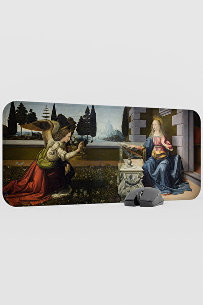 mousepad bastir Leonardo Da Vinci Good News to the Virgin Mary V1 70x30 XL Ga...