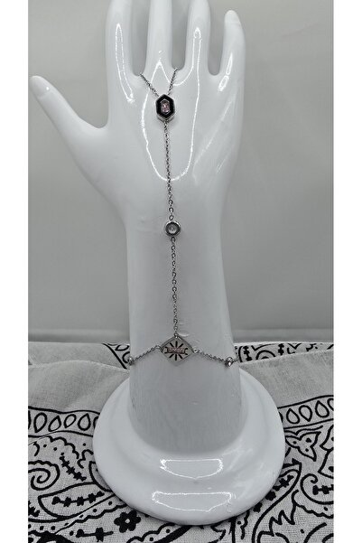 NO NAME Stainless Steel Silver Color Baguette Zircon Stone Shahmeran