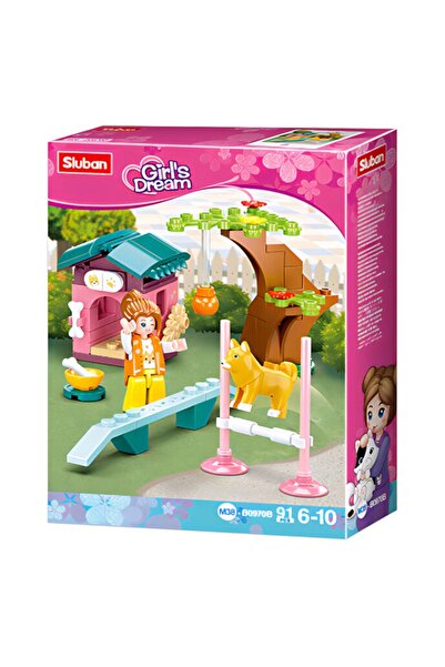 Sluban Girl's Dream Building Set, 91 Pieces, Dog Training Area -