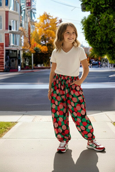 E-Giyimbank Children's Baggy Fit Casual Elastic Waist Everyday Wear Textile T...