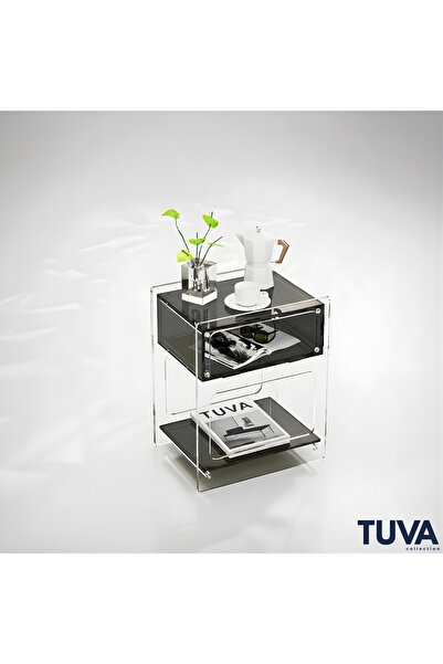 TUVA Collection ORBAN MARGUERITA - Premium Akrilik Yan Sehpa/Komodin - Modern...