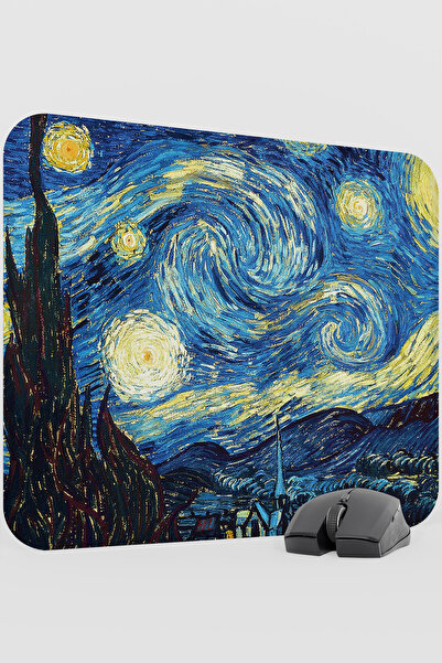 mousepad bastir Van Gogh Starry Night Painting V2 48X40 XL Gaming Rubber Non-...