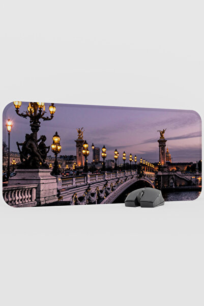 mousepad bastir Paris France Alexandre Iii Bridge V4 70X30 XL Gaming Rubber N...