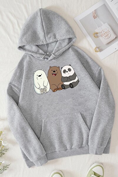 donamod سويت شيرت مطبوع عليه دببة كفادار للجنسين TY-أسود-3LUPanda