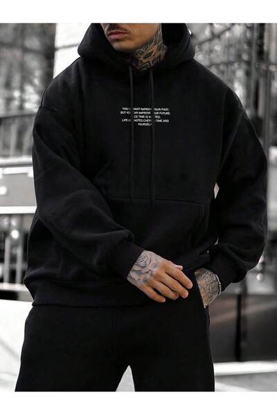 donamod سترة بغطاء للرأس بتصميم رسومات Kangaroo Pocket من سلسلة Coko