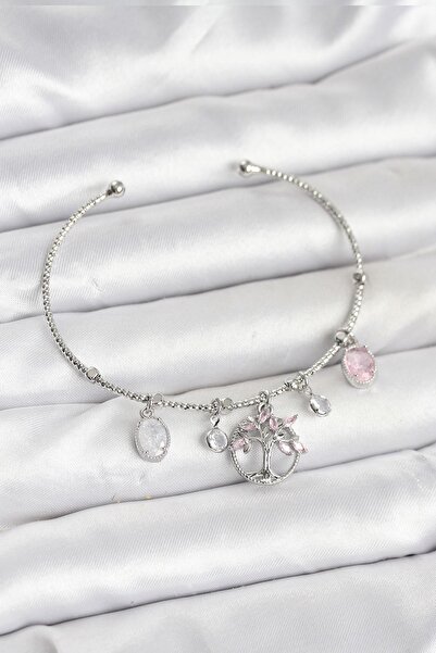 Inure Jewelry Tree of Life Charmed Silver Color Brass Women Bracelet