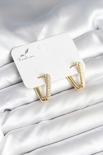 Inure Jewelry أقراط نسائية على شكل مثلث من حجر الزركون