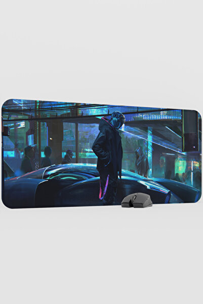 mousepad bastir Digital Cyberpunk City 90X40 XXL Gaming Rubber Non-Slip Base ...